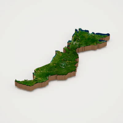 Malaysia Realistic 3D Terrain Map