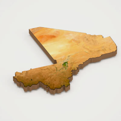 Mali Realistic 3D Terrain Map