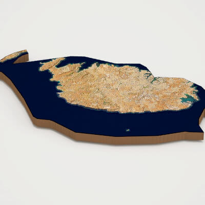 Malta Realistic 3D Terrain Map