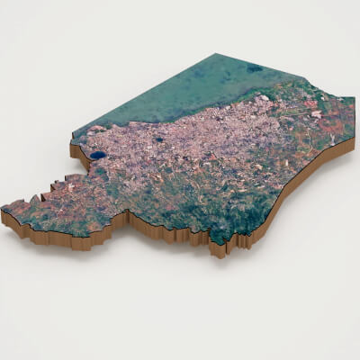 Managua Capital of Nicaragua Realistic 3d Terrain Map