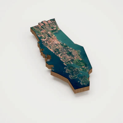 Mariehamn Capital of Aland Realistic 3D Terrain Map