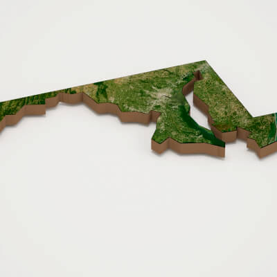 Maryland Realistic 3D Terrain Map