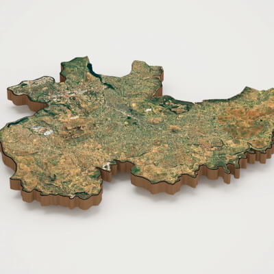 Maseru Capital of Lesotho Realistic 3D Terrain Map