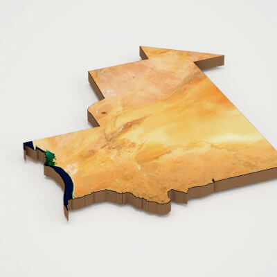 Mauritania Realistic 3D Terrain Map