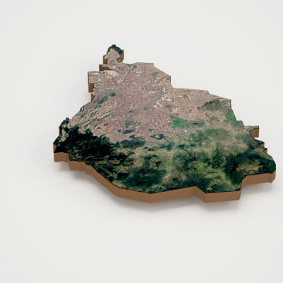 Mexico City Capital of Mexico Realistic 3D Terrain Map