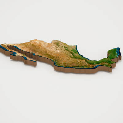 Mexico Realistic 3D Terrain Map