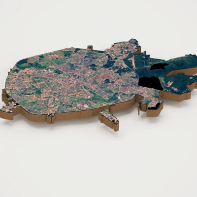 Minsk Capital of Belarus Realistic 3d Terrain Map