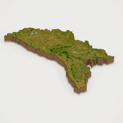 Moldova Realistic 3D Terrain Map