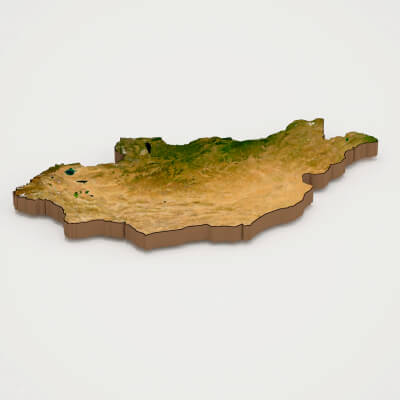 Mongolia Realistic 3d Terrain Map