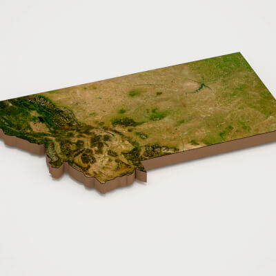 Montana Realistic 3D Terrain Map