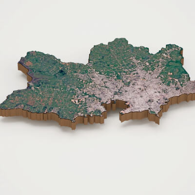 Montevideo Capital of Uruguay Realistic 3D Terrain Map