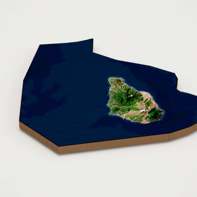Montserrat Realistic 3D Terrain Map