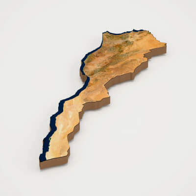 Morocco Realistic 3D Terrain Map
