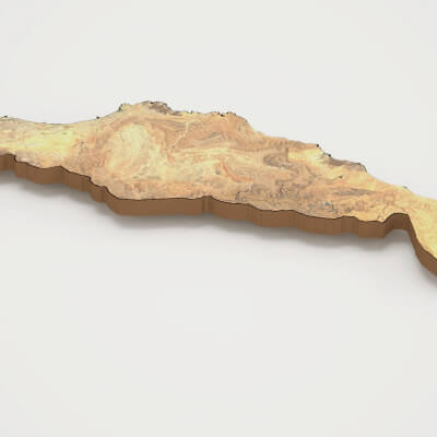 Muscat Capital of Oman Realistic 3D Terrain Map