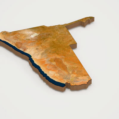 Namibia Realistic 3D Terrain Map