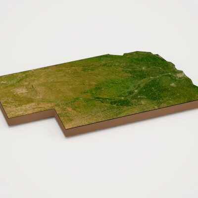Nebraska Realistic 3D Terrain Map