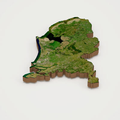 Netherlands Realistic 3D Terrain Map