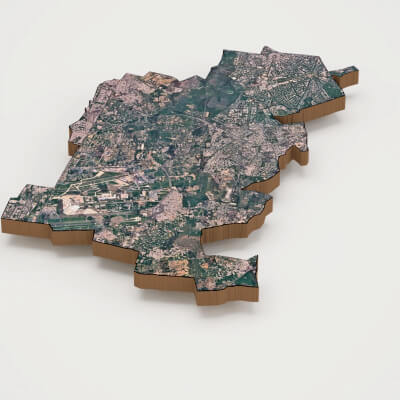 New Delhi Capital of India Realistic 3D Terrain Map
