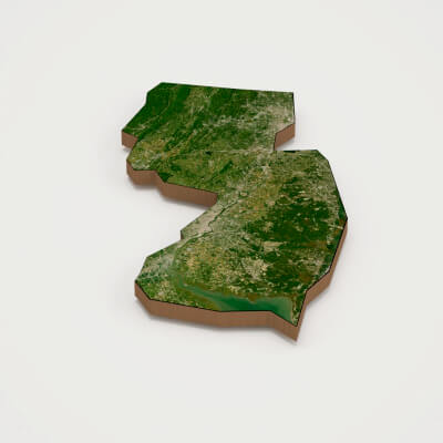 New Jersey Realistic 3D Terrain Map