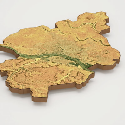 Niamey Capital of Niger Realistic 3D Terrain Map