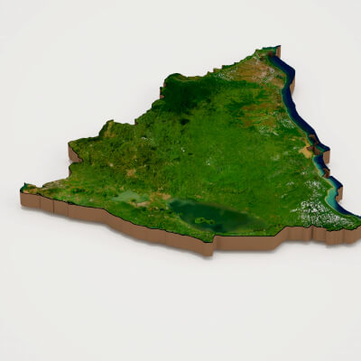 Nicaragua Realistic 3D Terrain Map