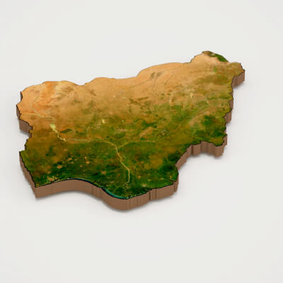 Nigeria Realistic 3D Terrain Map