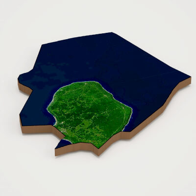 Niue Realistic 3D Terrain Map