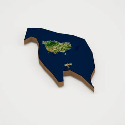 Norfolk Island Realistic 3D Terrain Map