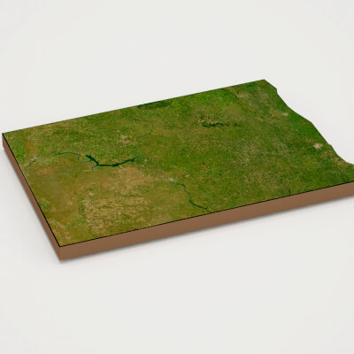 North Dakota Realistic 3D Terrain Map