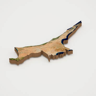 Northern Cyprus Realistic 3D Terrain Map