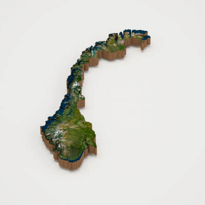 Norway Realistic 3D Terrain Map