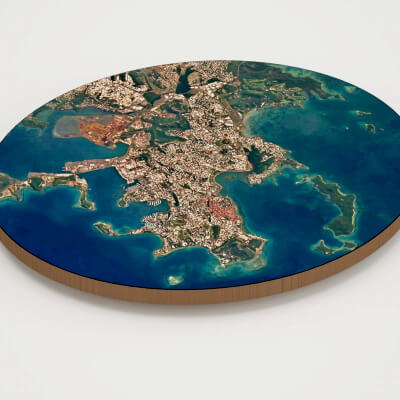 Noumea Capital of New Caledonia Realistic 3D Terrain Map