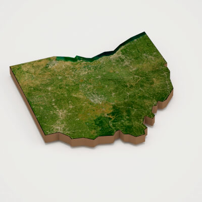 Ohio Realistic 3D Terrain Map