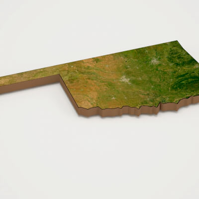 Oklahoma Realistic 3D Terrain Map