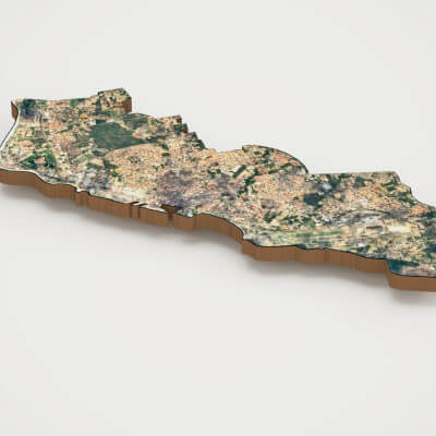 Oranjestad Capital of Aruba Realistic 3D Terrain Map