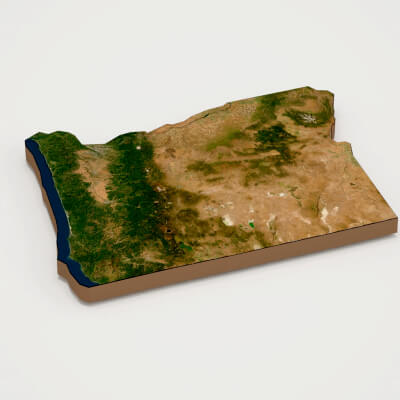 Oregon Realistic 3D Terrain Map