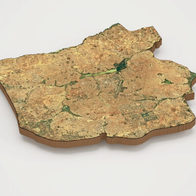 Ouagadougou Capital of Burkina Faso Realistic 3D Terrain Map