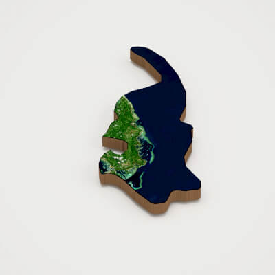 Palau Realistic 3D Terrain Map