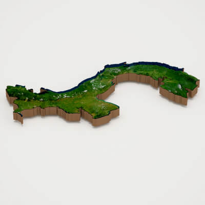 Panama Realistic 3D Terrain Map