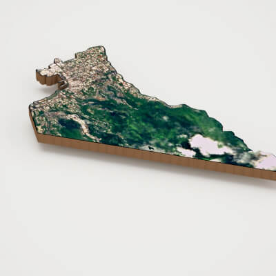 Papeete Capital of French Polynesia Realistic 3D Terrain Map