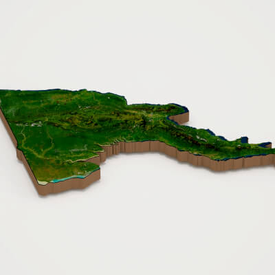 Papua New Guinea Realistic 3D Terrain Map