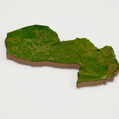 Paraguay Realistic 3d Terrain Map
