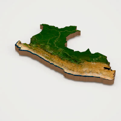 Peru Realistic 3D Terrain Map