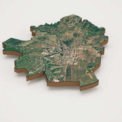 Podgorica Capital of Montenegro Realistic 3D Terrain Map