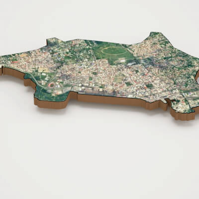 Port of Spain Capital of Trinidad and Tobago 3D Terrain Map