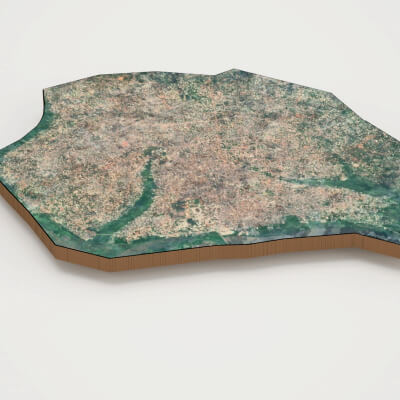 Porto-Novo Capital of Benin Realistic 3D Terrain Map