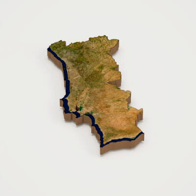 Portugal Realistic 3D Terrain Map