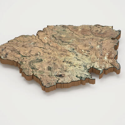 Praia Capital of Cabo Verde Realistic 3D Terrain Map