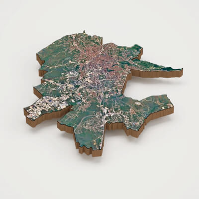 Pristina Capital of Kosovo Realistic 3D Terrain Map