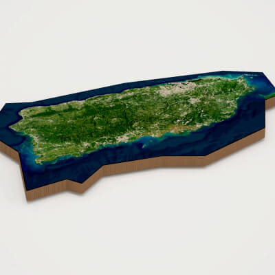 Puerto Rico Realistic 3D Terrain Map